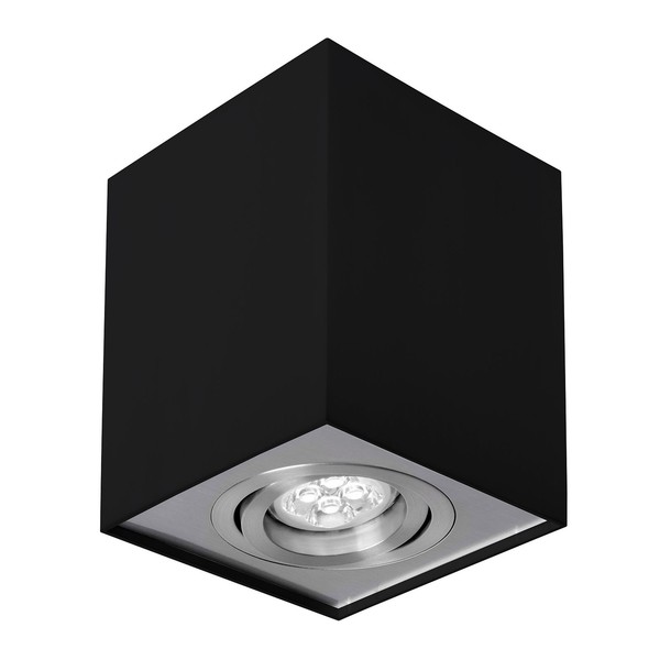 Led Chloe GU10 Schwenkbar Schwarz Deckenleuchte IP20 Downlight Max.10W Eckig-image