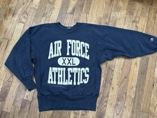 Vintage Champion Mens Medium Air Force Athletics Reverse Weave Sweatshirt Blue