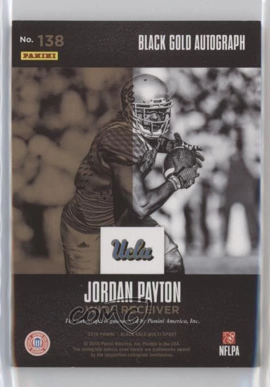2016 Panini Black Gold Collegiate /25 Jordan Payton #138 Rookie Auto RC - Image 2 of 2