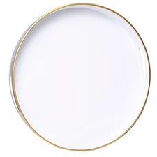 Round White Decorative Tray, 13" Plastic Serving Table Tray with Handles for ...