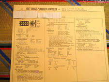 1967 Dodgeplymouthchrysler 383-325hp 4bbl. Wo Air Pak. Standardsadjust Card 1967 Dodgeplymouthchrysler 383-325hp 4bbl. Wo Air Pak. Standardsadjust Card