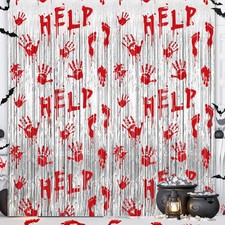 Halloween Party Decorations Scary Bloody Halloween Photo Backdrop Streamers, ...