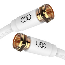 White RG6 Coaxial Cable 10 FT, High Speed Coax TV Cable Wire, CL3 Level Fire-Res