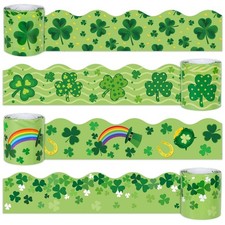 131.2Ft St. Patrick's Day Bulletin Board Border Green Shamrock Die Cut Trim Bord