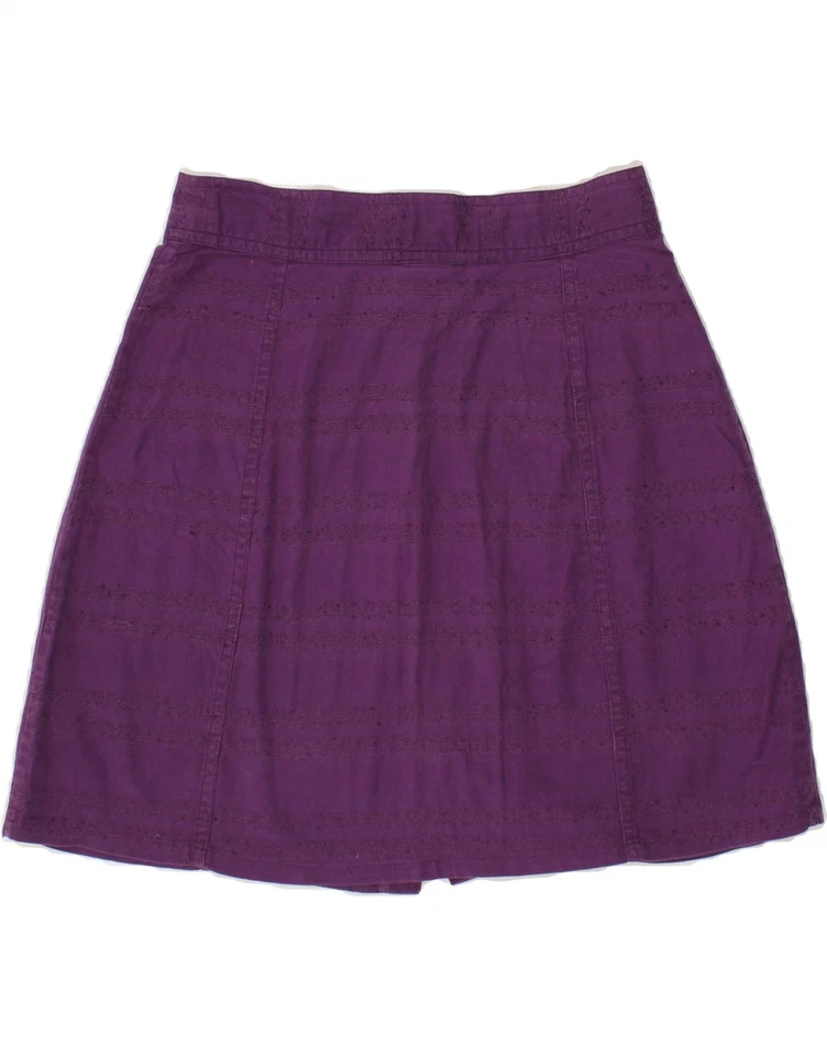 RIP CURL Womens A-Line Skirt IT 42 Medium W30 Purple Striped Cotton AF03 - Image 2 of 4