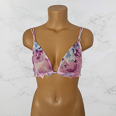 La Perla  Luxus Triangel Bralette Pastell Blumen Print 80 B Sylter Boutique Neu