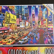 SHOW TIME New York Times Square 1000 Piece Jigsaw Puzzle Linen Color Scapes