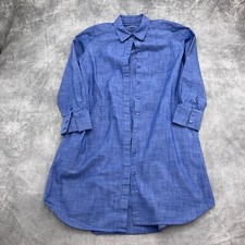 Calvin Klein Shirt Dress Women 6 Blue Chambray Classic Casual Cotton Preppy