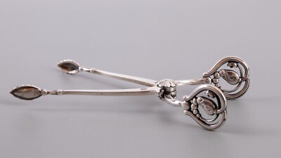 P*o様 約100年前 ジョージ・ジェンセン ブロッサム シュガートング Rare Sugar Tongs Georg Jensen Denmark Blossom Sterling Silver