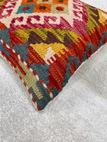 Fundas de cojín Afghan Kilim 100 % lana hechas a mano - multicolor - Imagen 50 de 91