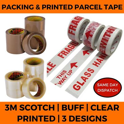 PAKETBAND HOCHWERTIGE SCOTCH TAPES KLAR - POLIERT / BEDRUCKT ZERBRECHLICHES PAPIER  