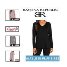 Banana Republic Ladies' Long Sleeve V-Neck Top | E42
