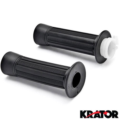 Pair Black Rubber Universal NEW Motorcycle Street Bike Black Hand Grips (7/8") - Picture 2 of 4