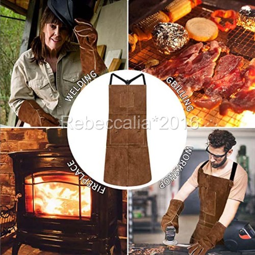 110CM Long Cowhide Welding Apron Heat Insulation Welder Thornproof Protection D - Picture 11 of 11