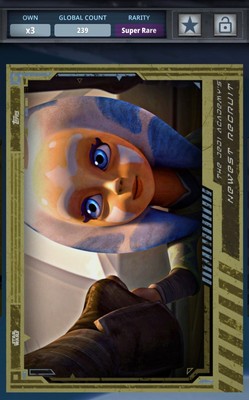 Star Wars Card Trader DIGITAL Clone Wars Box AHSOKA Newest Jedi Recruit 239cc
