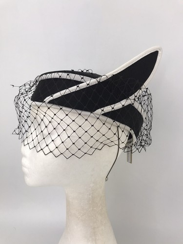 Ladies BHS Milliner Black with White 