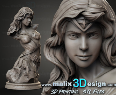 Wonder Woman Bust resin scale model kit unpainted 3d print