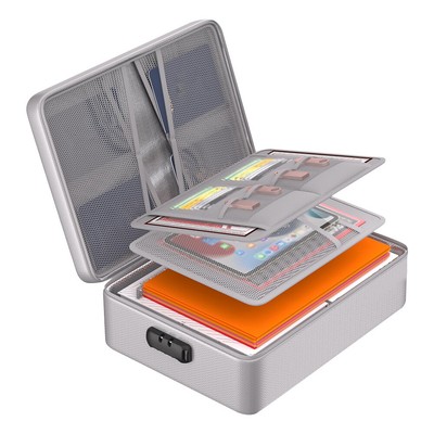 Fireproof Safe Storage Box with Lock File Box Waterproof for Important Paperwork