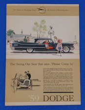 Vintage 1959 Dodge Royal Lancer Original Color Print Ad Ships Free Classic Lot Vintage 1959 Dodge Royal Lancer Original Color Print Ad Ships Free Classic Lot