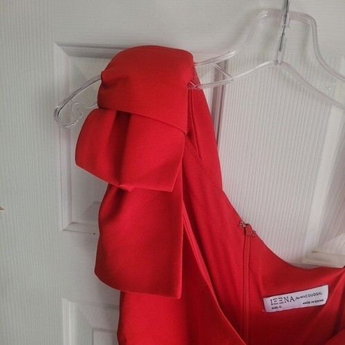 Ieena for Mac Duggal 26665 Kleid rot Schleife ein Schulter Seitenschlitz - Bild 7 von 11