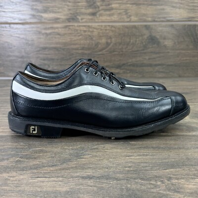 Footjoy Icon Golf Shoes Mens 12 M Black Leather Optiflex Split Toe