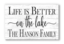 Customized Lake House Family Personalized Rustic Wooden Wall Hanging for Couples