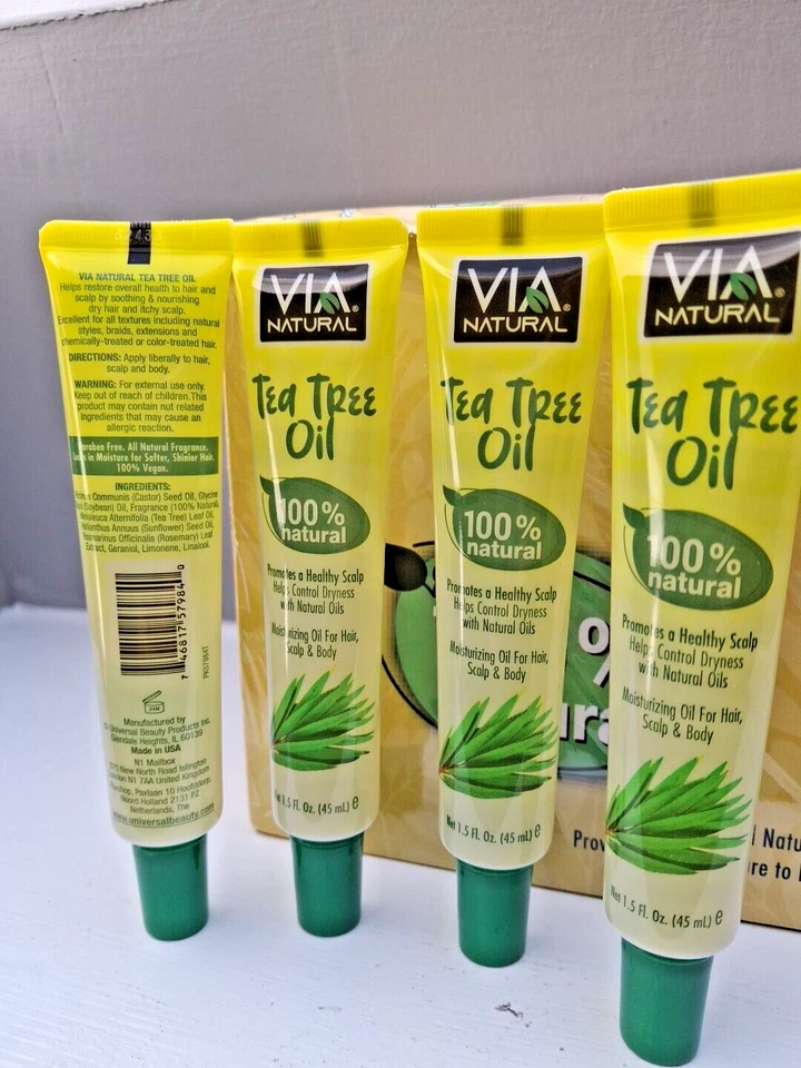 PACK DE 12 A TRAVÉS DE ACEITE HIDRATANTE DE ÁRBOL DE TÉ 100% NATURAL PARA CABELLO, CUERO CABELLUDO Y CUERPO Foto 4 de 4