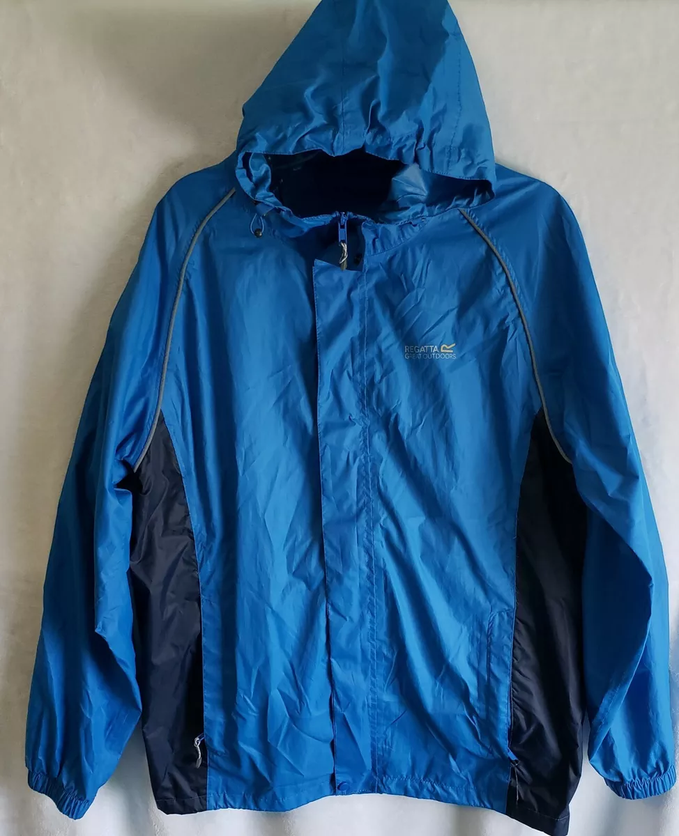 Regatta Great Outdoors Men's Blue Rain Jacket Waterproof Size