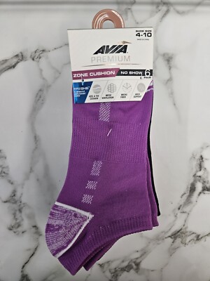 Pair Womens Avia Premium Zone Cushion No Show Socks Multicolor Eliminate  Odor