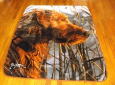 Retriever Dog Golden Moment Fleece Throw Blanket Signed Scot Storm 44" x 59"