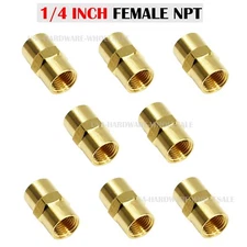 8 PCS 1/4" NPT Thread Female Hex Union Brass Coupling Fitting