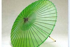 Silk umbrella 2-piece yellow-green 88cm x 85cm Made in Japan