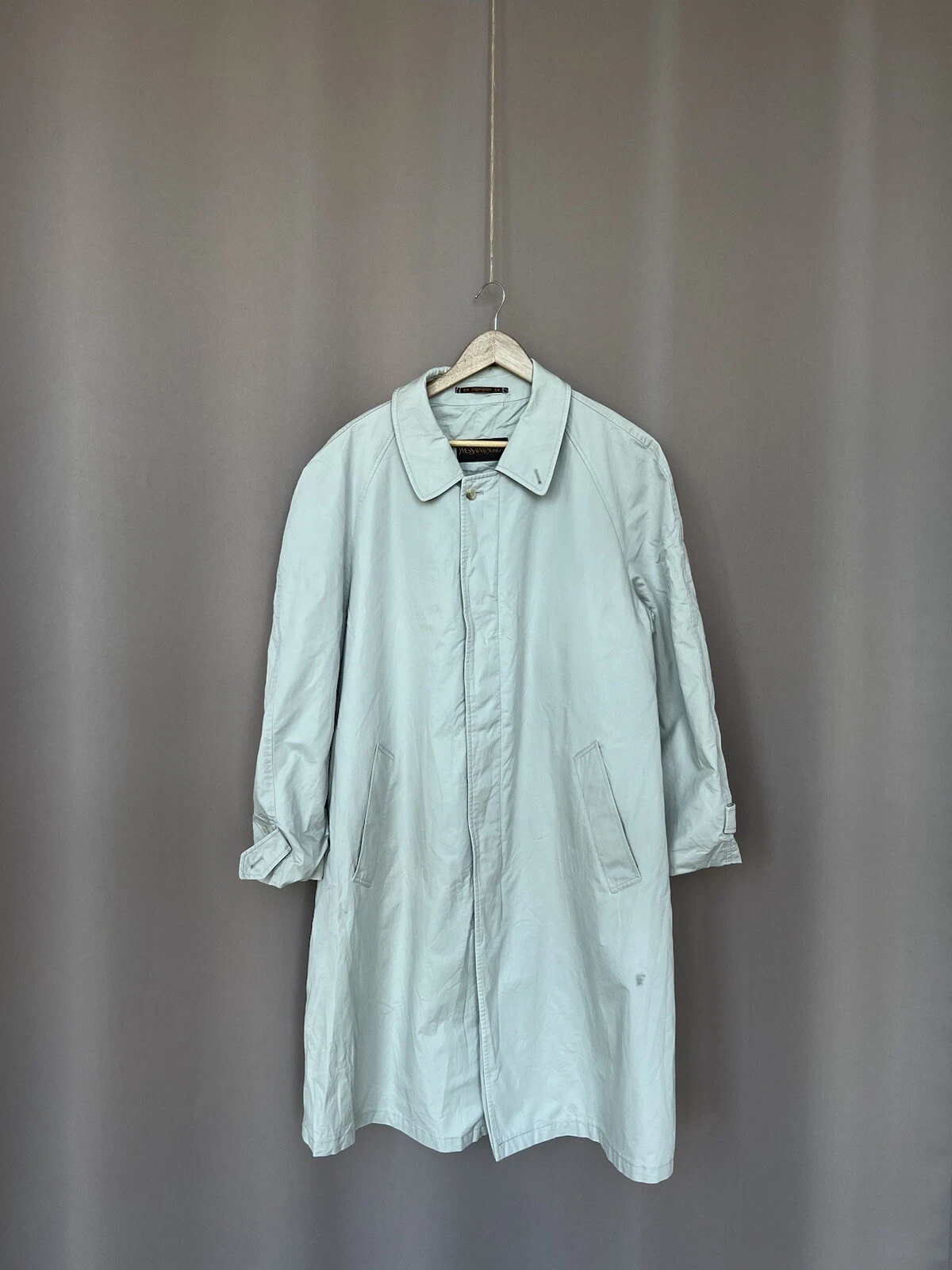 SAINT LAURENT (YSL) Yves Saint Laurent YSL trench uomo vintage taglia 54 grigio cappotto primaverile manica lunga