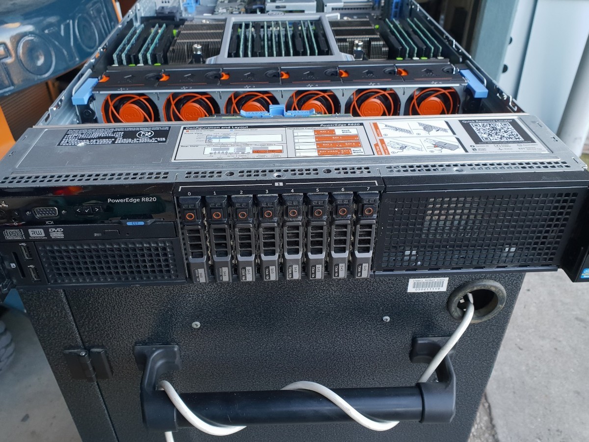 DELL Poweredge R820 4x8 Core Xeon 2.2ghz E5-4620 / 256gb RAM/8 x