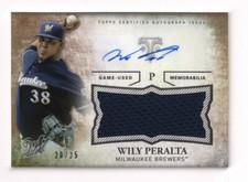 2015 Topps Triple Threads Unity Relic Autograph Gold Jersey Wily Peralta 20/25