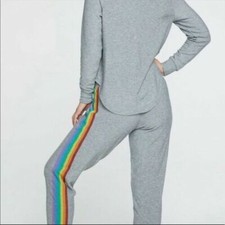 CHASER grey WEEKEND rainbow jogger PANTS NWT