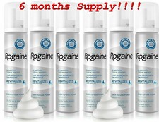 ROGAINE MENS 5 TOPICAL FOAM MINOXIDIL 6 Month Supply 6 CANS -new