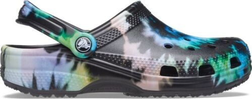 Croc Unisex Classic Tie-Dye Graphic Clogs Multi Black/Black  display picture 3