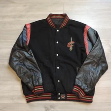 Cleveland Cavaliers Jeff Hamilton Jacket Bomber Wool Leather Reversible Men 2XL