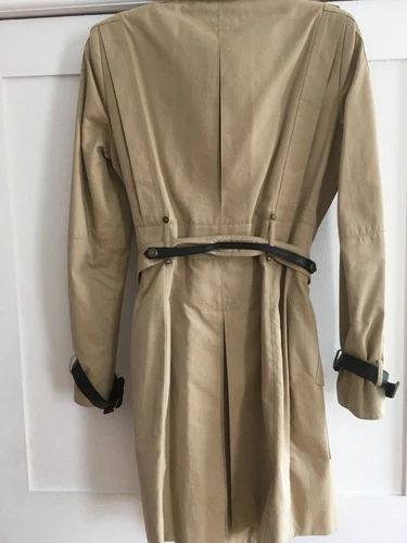Rare Burberry Prorsum Fitted Trench Mac UK 10 Irridescent Buttermilk/Beige - Picture 2 of 17