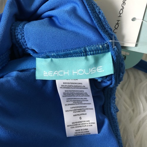 NWT $86! Beach House Swim Suit Top Only Size 6 Blue Tankini Swimwear Women - Picture 2 of 8