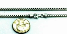.925 Sterling Silver Rhodium Plated Solid Franco Women's Chain Necklace 24"-36" 