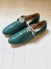 PRADA Dress Shoes 39.5 Ocean Blue Enamel Made in Italy