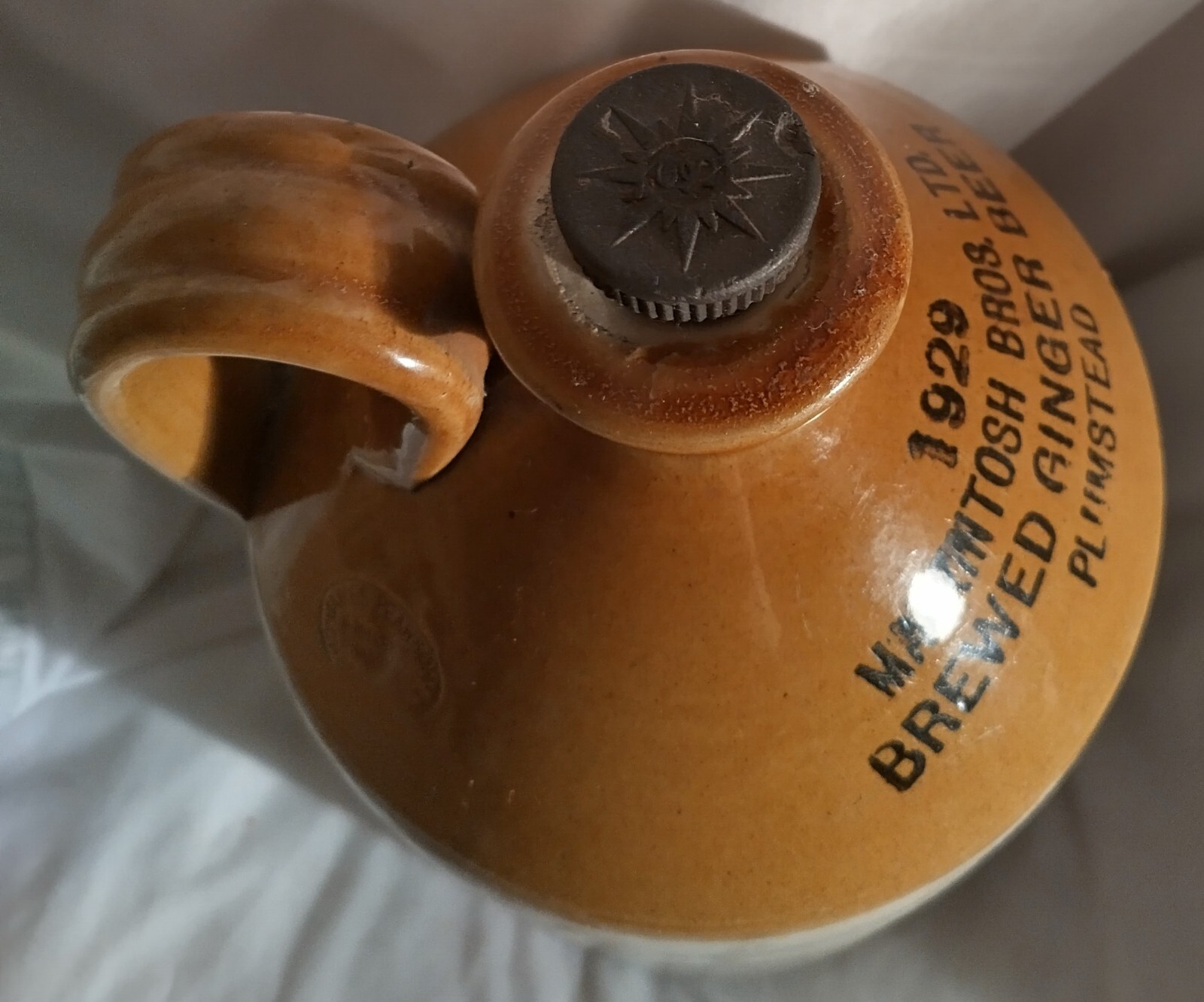 1929 Mackintosh Bros. Brewed Ginger Beer Plumstead Stoneware Jug eBay