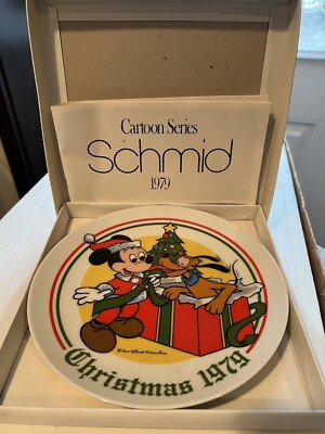 VINTAGE! 1979 Schmid Walt Disney's Christmas Collector Plate Limited Edition Box