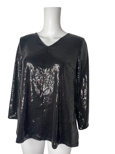 Fransa Sequin Jumper Pullover Size Small Black Blouse Womens Top NEW EU38 RRP£60 - Picture 9 of 11