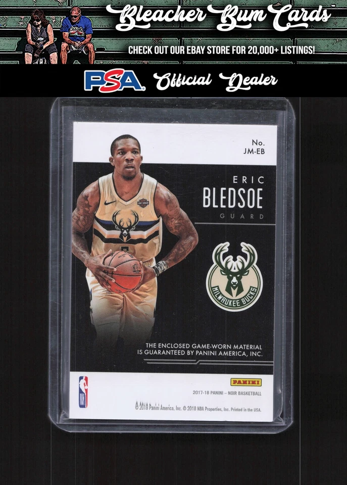 Panini Noir JM-EB Eric Bledsoe Jumbo Materials 2017/49 Foto 2 de 2