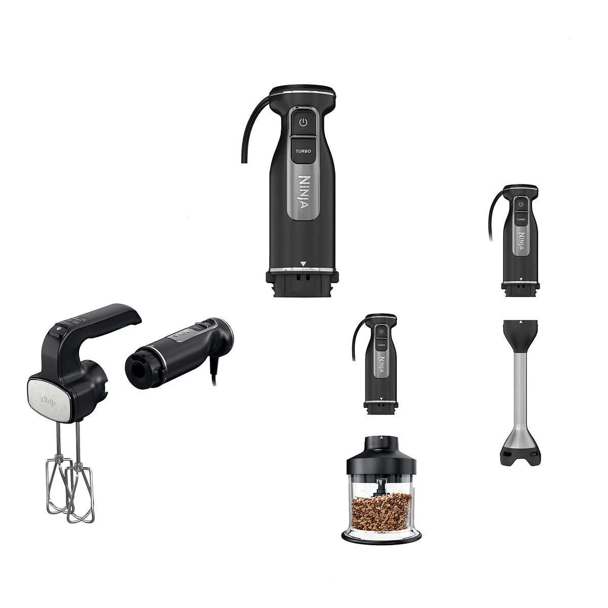Ninja Foodi Power Mixer System, Hand Mixer Immersion Blender 3Cup Power Chopper, blender ninja