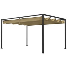 Pergola in Metallo 3x2m con Tetto Retrattile, Gazebo da Giardino Tettoia Rifugio per Esterno