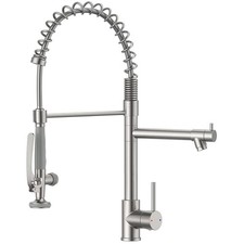 Heavy Duty Pull Down Kitchen Sink Faucet in Brushed Nickel